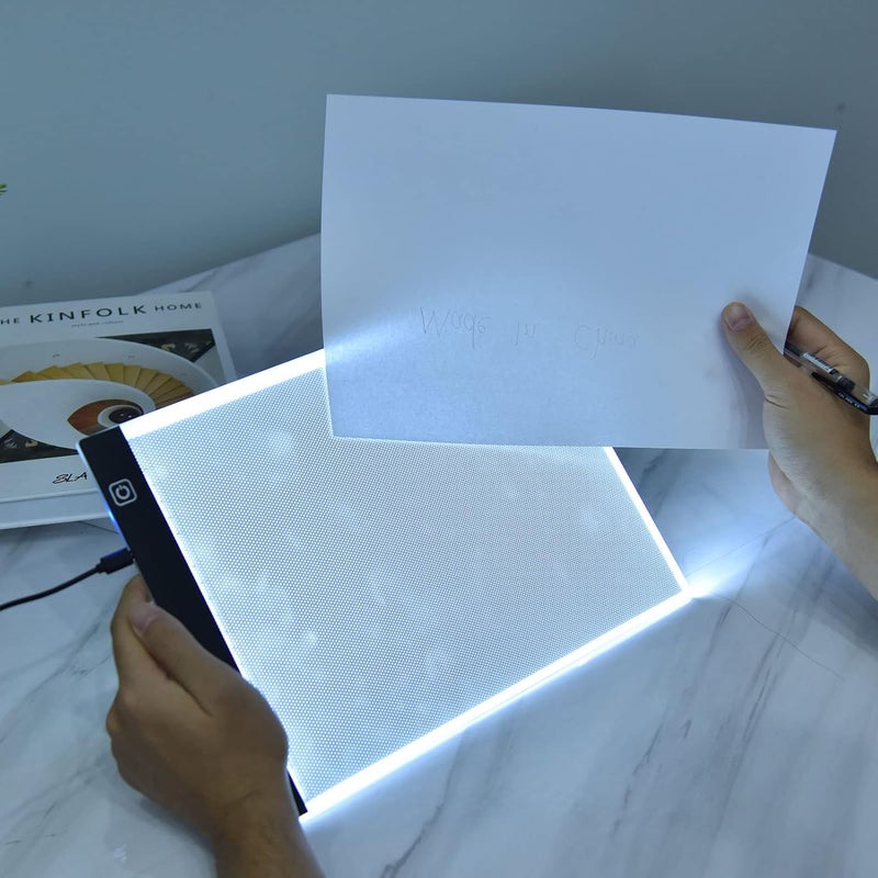 A4 LED Drawing Board Touch Control Light Guide Copy Board with 3 Levels Dimming Ultra Thin Design for Artists Students Designers Black 335 x 235 x 3.5mm - Image 2