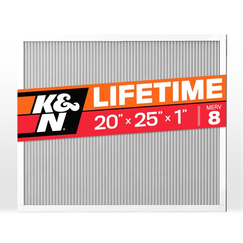 K+N KN 20X25X1 HVAC Furnace Air Filter Lasts a Lifetime Washable Merv 8 the Last HVAC Filter You Will Ever Buy Breathe Safely at Home or in the Office HVC812025