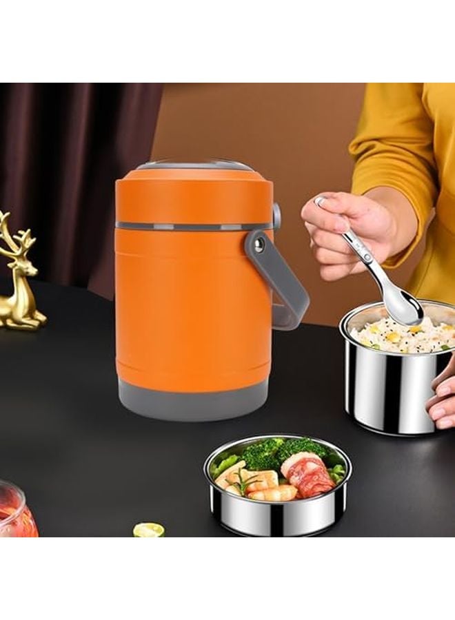 Orange 2L Mini Electric Hot Pot 20W Portable Self Heating Cooker For Noodles Pasta Steak - Image 5
