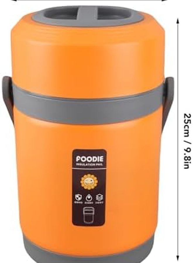 Orange 2L Mini Electric Hot Pot 20W Portable Self Heating Cooker For Noodles Pasta Steak - Image 3