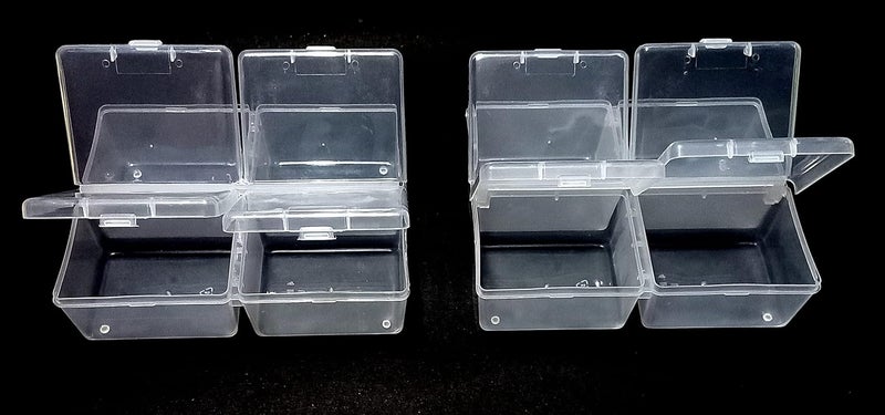 Hesch 9 Hesch 9 Plastic Individual Lids From Outside Four Compartment Storage Box Box With Compartments Earring Container Pack of Two Rectangular Beige  - Image 3
