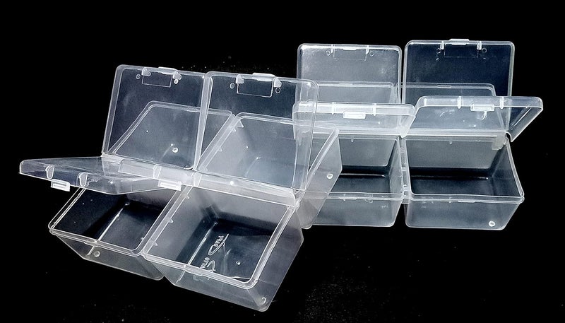 Hesch 9 Hesch 9 Plastic Individual Lids From Outside Four Compartment Storage Box Box With Compartments Earring Container Pack of Two Rectangular Beige  - Image 2