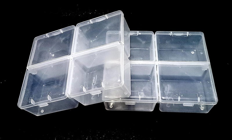 Hesch 9 Hesch 9 Plastic Individual Lids From Outside Four Compartment Storage Box Box With Compartments Earring Container Pack of Two Rectangular Beige  - Image 4