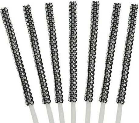 Hobs Black Stone Striped Popcake Sticks 12 Pieces