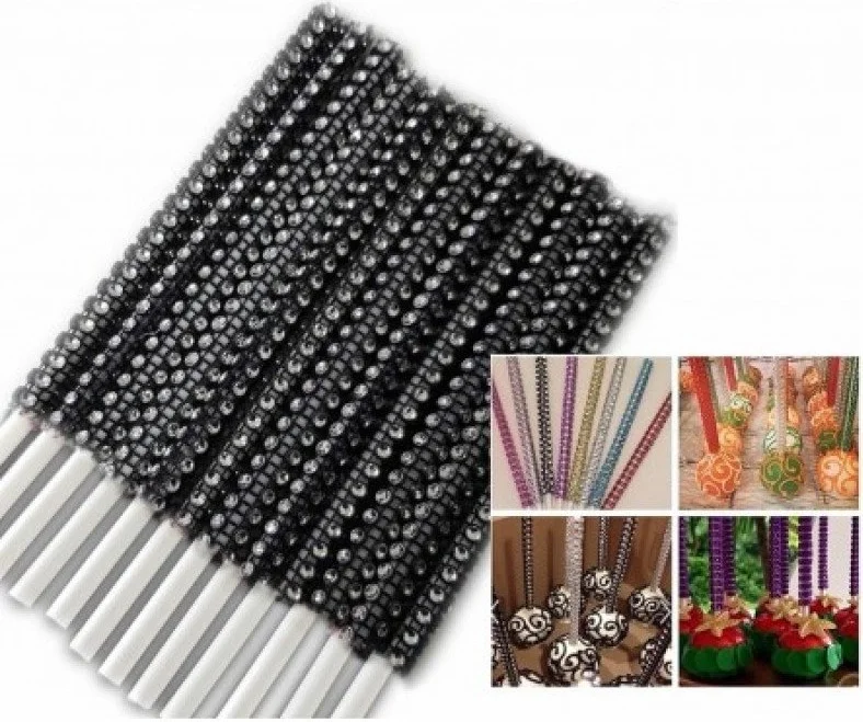 Hobs Black Stone Striped Popcake Sticks 12 Pieces