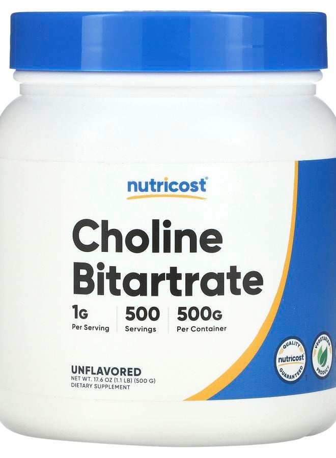 Nutricost Choline Bitartrate Unflavored 1.1 lb (500 g)