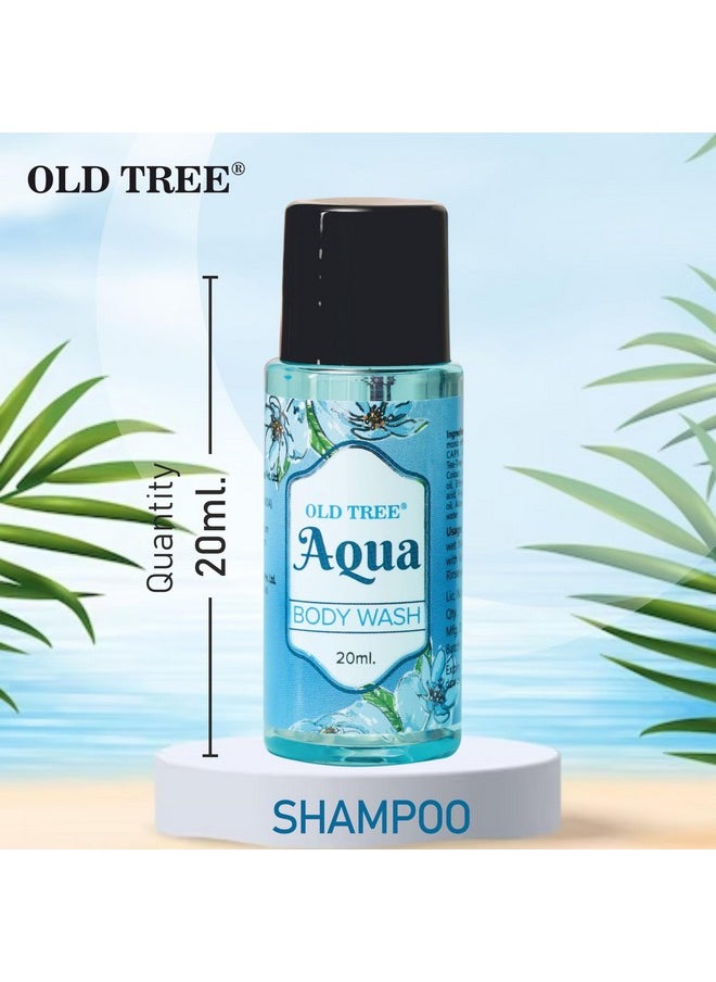 Old Tree - Old Tree Aqua Hotel Shampoo Toiletries Kit 20ml (Pack of 100 Pcs) - Bulk Travel Size Mini Shampoo Bottles for Hotel Rooms, Guest House, Marriage Hall, Hospital | Hotel Accessories and Amenities - Image 1