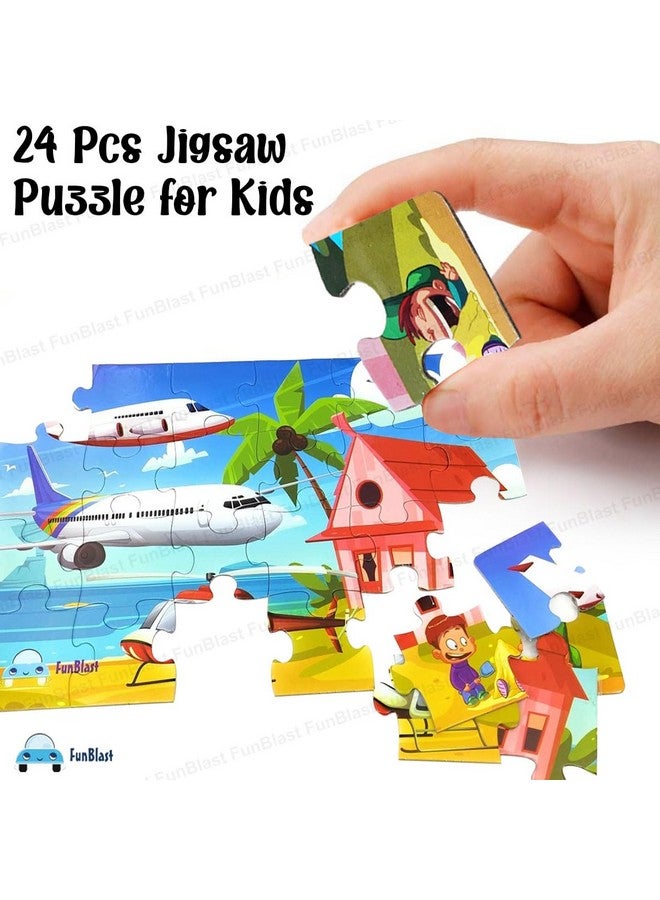 FunBlast Air Transport Jigsaw Puzzle for Kids - 24 Pcs Jigsaw Puzzle for Kids, Boys, Girls (Multicolor) - Image 3