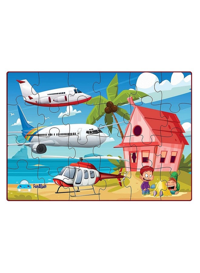 FunBlast Air Transport Jigsaw Puzzle for Kids - 24 Pcs Jigsaw Puzzle for Kids, Boys, Girls (Multicolor) - Image 1