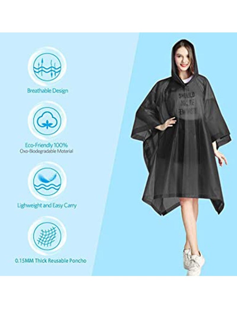Y&D Adult Raincoat, Rain Poncho, Portable EVA with Hood Reusable Coats Emergency Camping Survival Kits, Waterproof Hoods and Sleeves Lightweight Jacket for Women Men  - Image 3