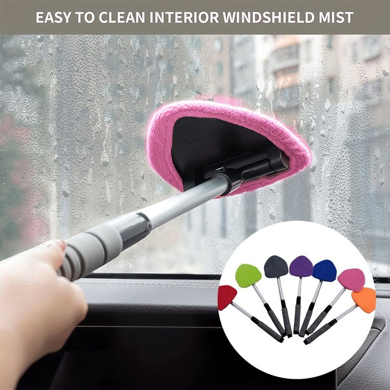 Pink Set of 3 Car Windshield Cleaning Brushes Ultra Fine Fiber Telescopic Glass Cleaner - Image 5