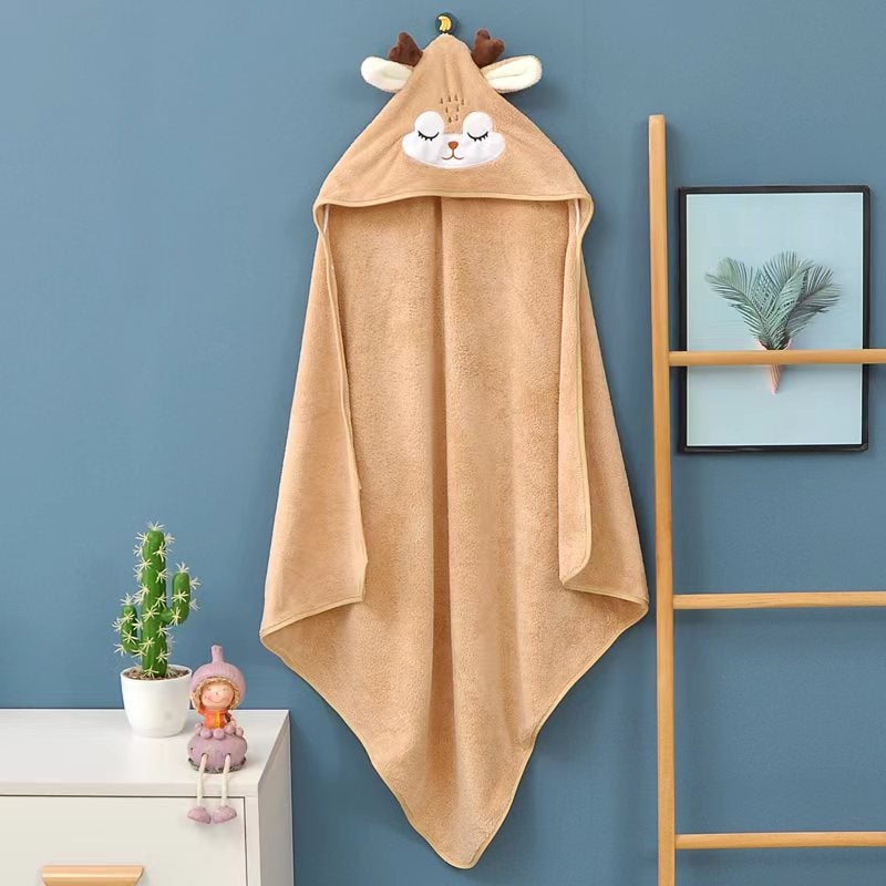 Coral Fleece Children'S Bath Towel Bath Wrapping Towel Newborn Wrapping Towel Bag Thickened Cartoon Absorbent Cloak Holding Quilt - Image 3