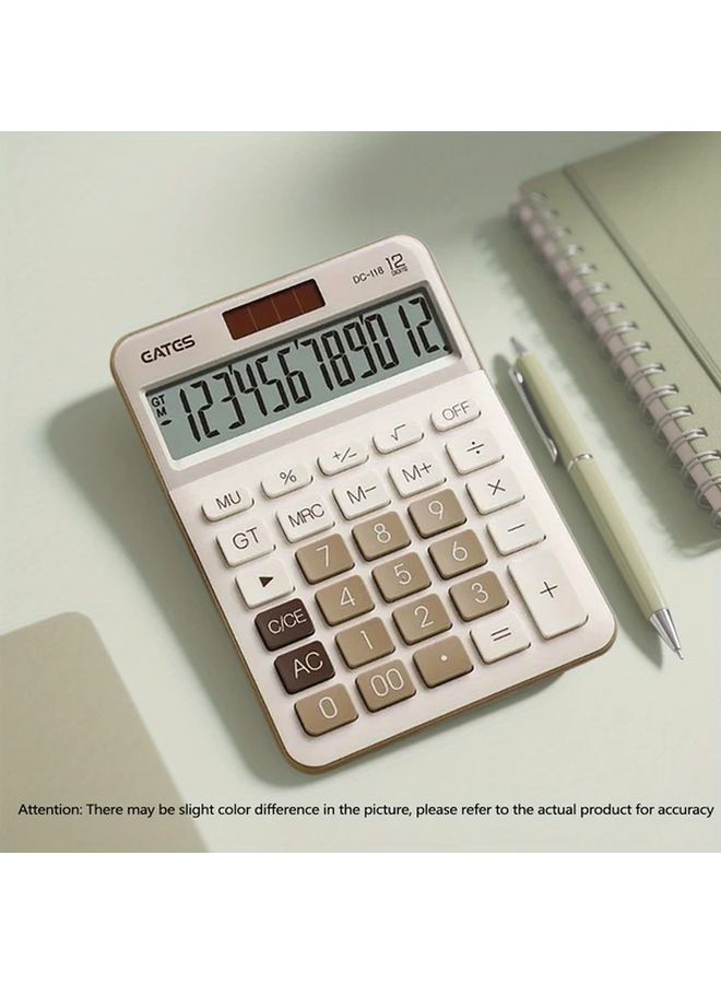 Brown Mini Minimalist Calculator Battery Powered Precise Tool Lightweight Design - Image 4