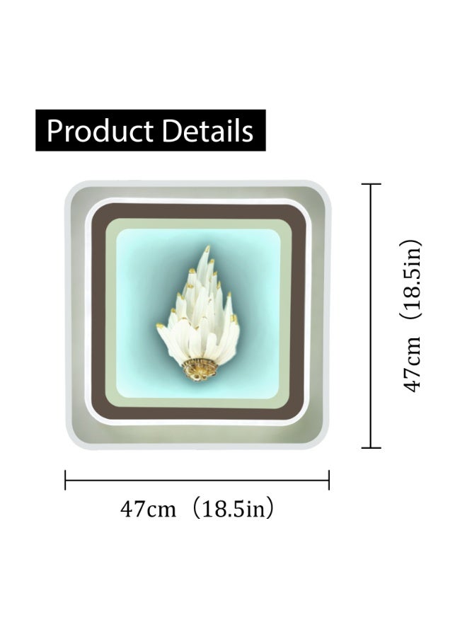 Modern Creative Art LED Ceiling Light - Square Layered White Styling Warm Ambient Eye-Caring Lamp for Living Room Bedroom Home Decoration creative artistic style, creating a warm atmosphere - Image 2