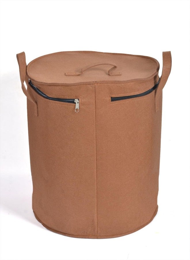 FABINALIV Brown Cartoon Design Canvas Multi Purpose Organiser with Lid (FLOR-1131-Brown) - Image 5