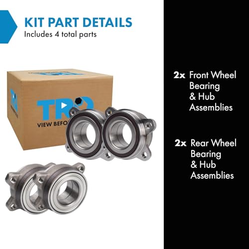TRQ 2 Piece Wheel Bearing & Hub Assembly Set Compatible with 2014-2019 Porsche 911 2011-2018 Cayenne 2016 Cayman 2011-2015 Volkswagen Touareg - Image 2