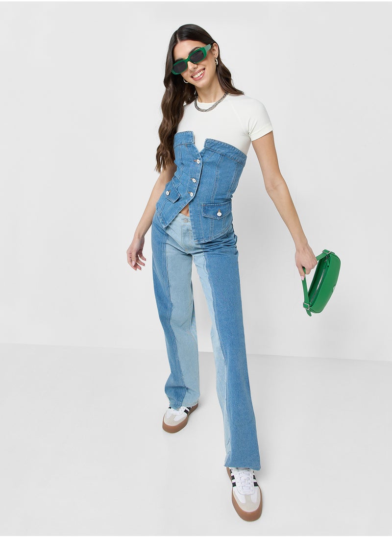 Ginger Denim Button Down Corset Top  - Image 4