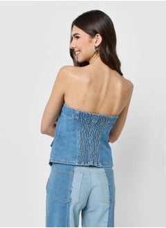Ginger Denim Button Down Corset Top  - Image 2