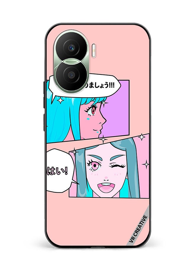 VR CREATIVE Protective Case Cover For Honor Play7T Pro Cute Pastel Collage With Manga Comics Frames With Anime Characters Design Multicolour - Image 1