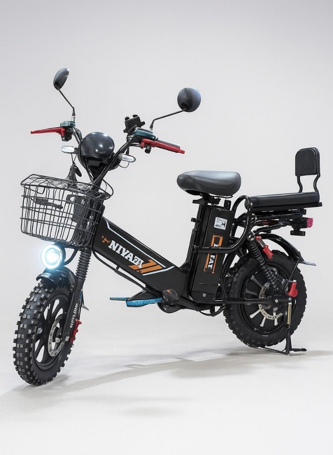 NIYAZI Russian Electric Bike 16 Inch – Dual Batteries 60V Total 32Ah, 1000W Motor, Rough Mountain Tires, NFC Start + Remote, Rear Suspension, Front & Rear Lights, Bluetooth, Charger & Phone Holder - Image 1