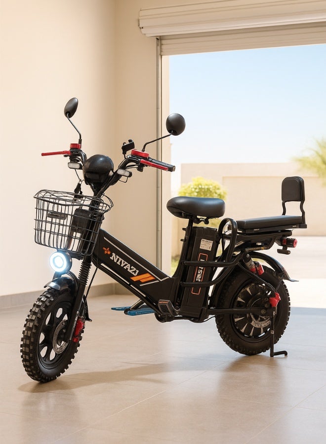 NIYAZI Russian Electric Bike 16 Inch – Dual Batteries 60V Total 32Ah, 1000W Motor, Rough Mountain Tires, NFC Start + Remote, Rear Suspension, Front & Rear Lights, Bluetooth, Charger & Phone Holder - Image 2