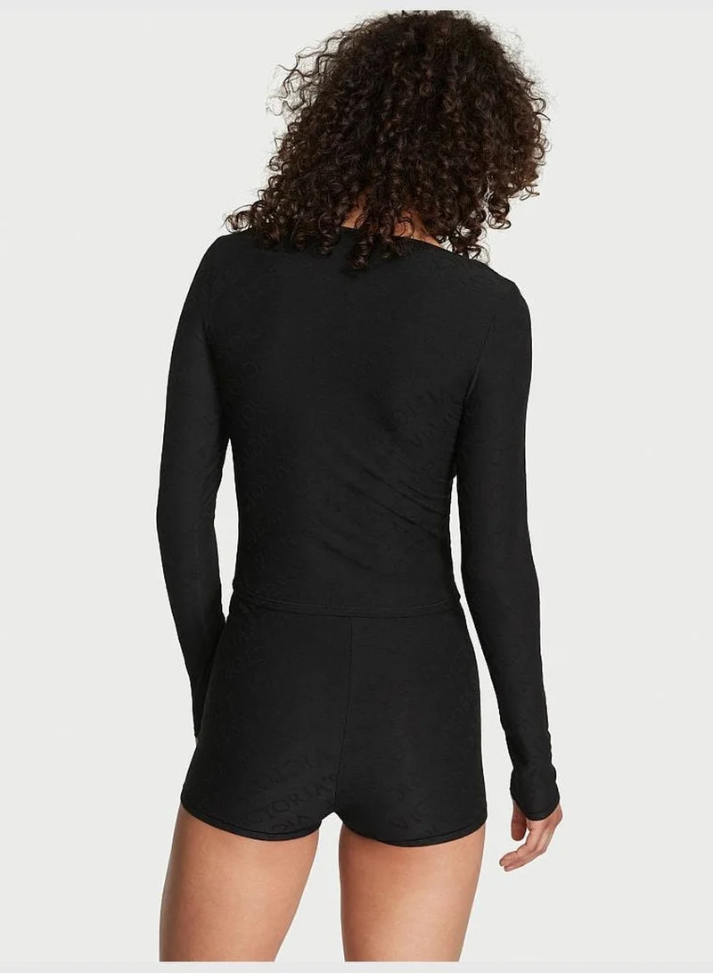 Victoria's Secret Terrot Cotton Long-Sleeve Shirt Shorts