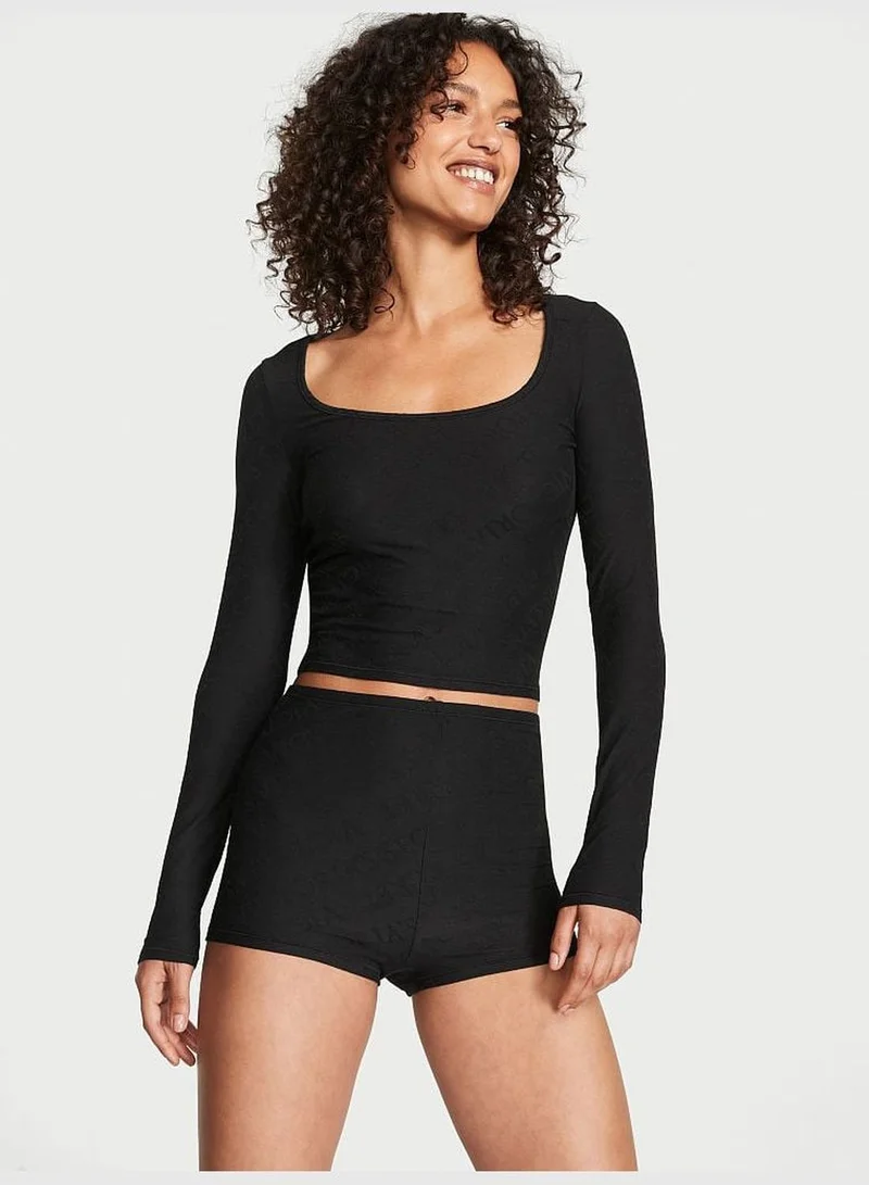 Victoria's Secret Terrot Cotton Long-Sleeve Shirt Shorts
