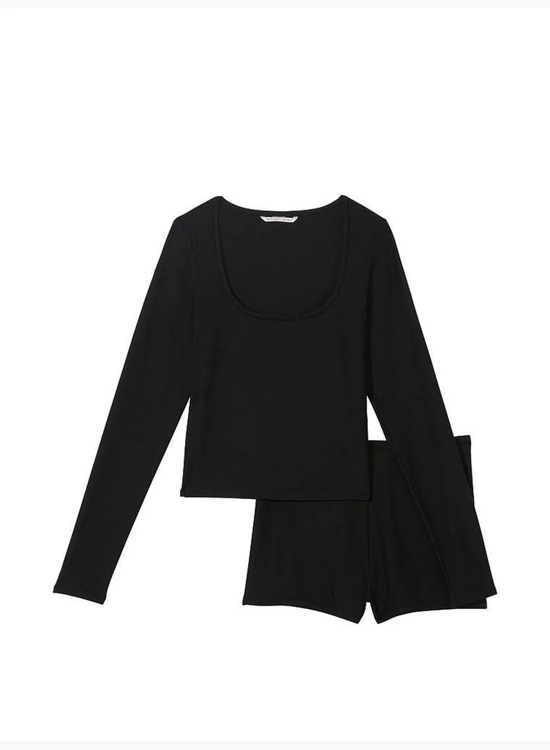 Victoria's Secret Terrot Cotton Long-Sleeve Shirt Shorts