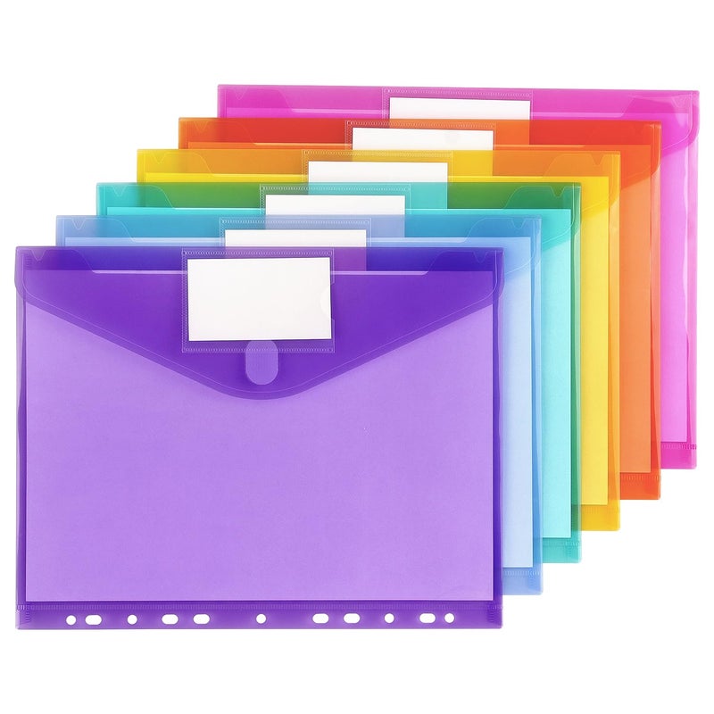 Tamaki 6 Pack Binder Pocket Folders, Binder Folders with Pockets for School Supplies, Letter Size, 11 Holes, Colorful - Image 2