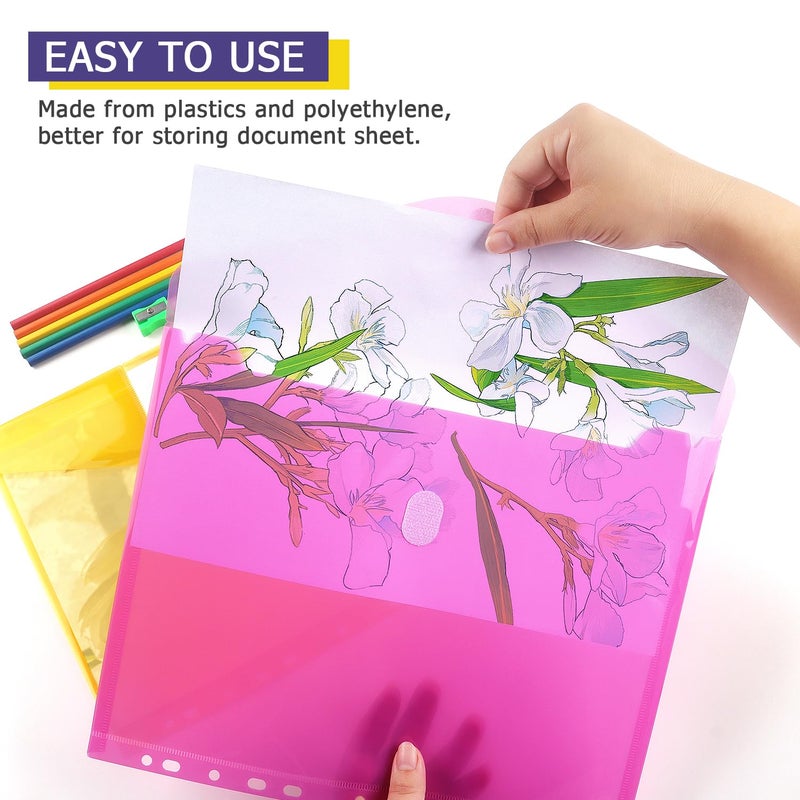 Tamaki 6 Pack Binder Pocket Folders, Binder Folders with Pockets for School Supplies, Letter Size, 11 Holes, Colorful - Image 5