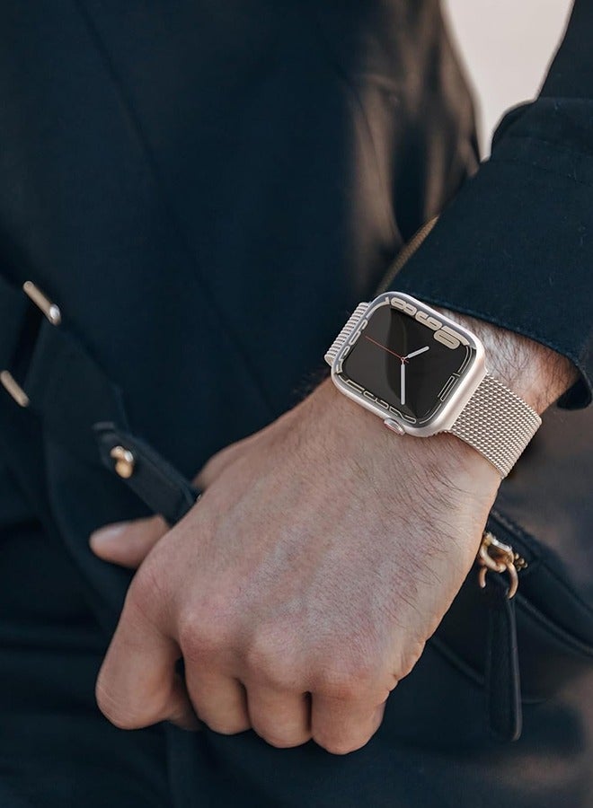 عام متوافق مع Apple Watch Band Series 9 ، Ultra 2 ، SE ، Ultra 8 7 6 5 4 3 2 1 3 42mm 44mm 45mm 49mm Women and Men ، Pethel Steel Loop Clasp Clasp Placence for - Image 4