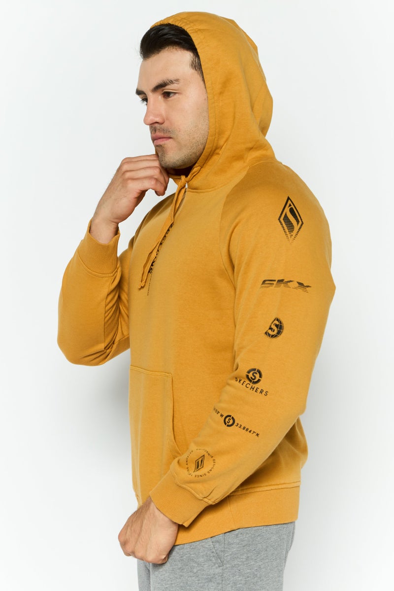 SKECHERS Men Sportswear Fit Long Sleeves Outdoor Sweatshirt, Mustard - Image 3
