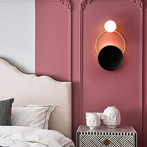 CITRA مصباح حائط LED دائري CITRA 12 واط حلقة ذهبية سوداء مع كرة صغيرة مزخرفة - أبيض دافئ - Image 4