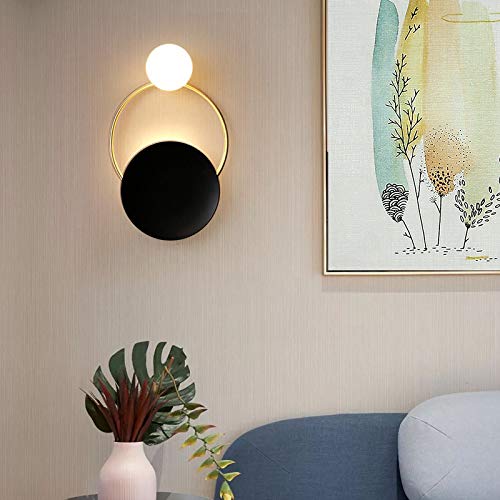 CITRA مصباح حائط LED دائري CITRA 12 واط حلقة ذهبية سوداء مع كرة صغيرة مزخرفة - أبيض دافئ - Image 3