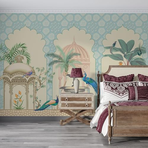 PAPER PLANE DESIGN Indian Ethnic Traditional Mughal Garden Pattern Wallpaper Mural for Living Room (6 FEET X 8 FEET, SELF Adhesive Vinyl) - Image 3