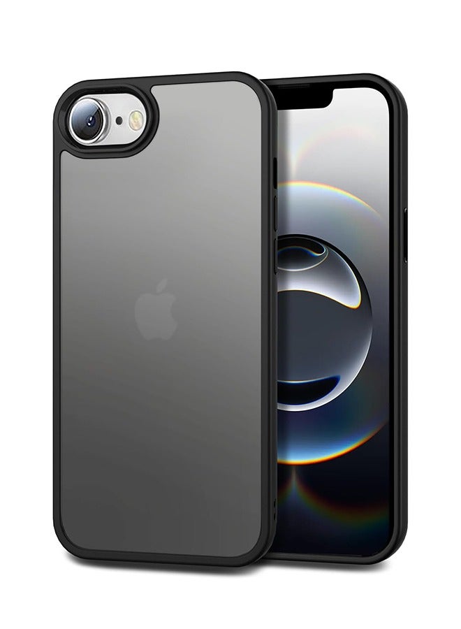 Tersely Matte Case for iPhone 16e (6.1 inch),Scratch-Resistant,Anti-Scratch Translucent Matte Back Phone Cover - Black