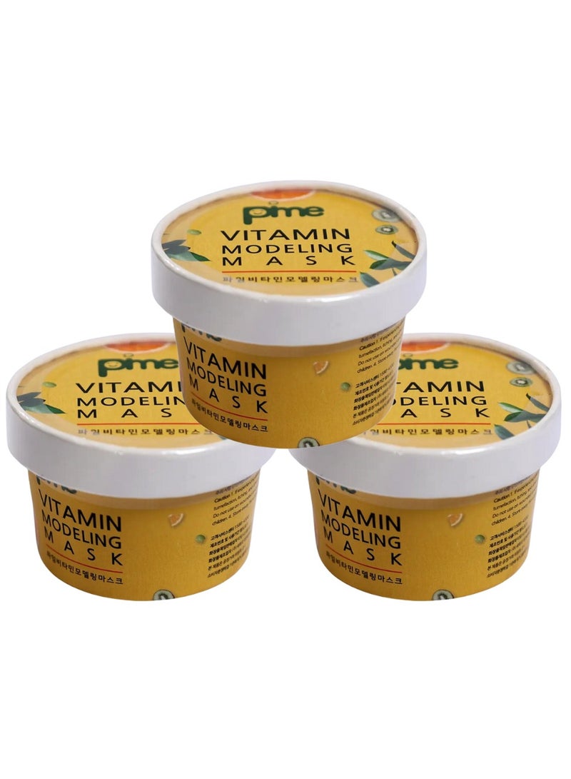 pime Vitamin C Infused Modeling Mask – 3x25g Korean Peel-Off Face Masks for Brightening, Anti-Aging, Hydration & Skin Rejuvenation - Image 1