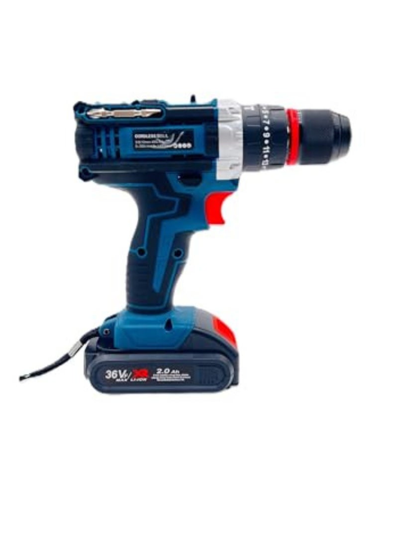 BONAI 36V Cordless Drill Set with 6 Bits, Flexible Extender, Car Polisher Attachment, Cutter, and More - Unleash Precision and Power in Every Project!