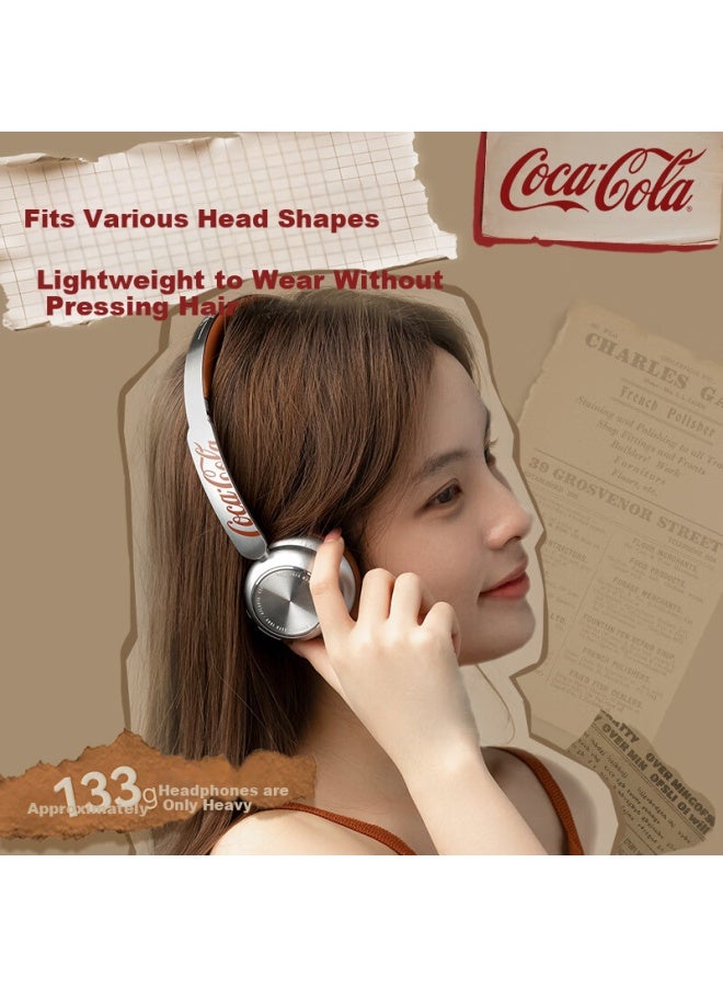 Coca-cola T26 Retro Headphones, Wireless Bluetooth Earphones, Trendy Music Metal, Internet Celebrity Fashion Celebrity Style, Couple Birthday Gift, Compatible With Apple, Huawei, Xiaomi - Image 2