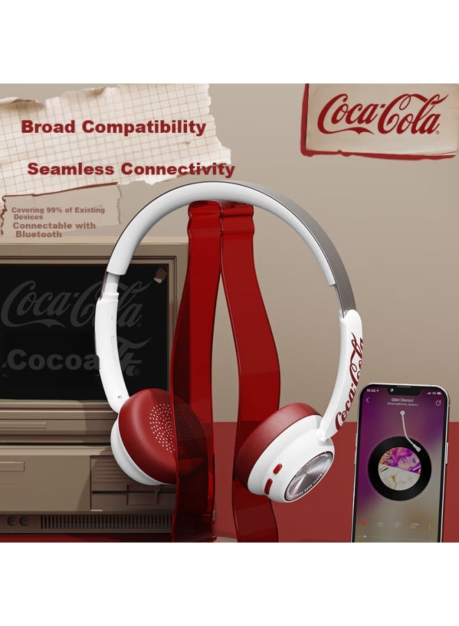 Coca-cola T26 Retro Headphones, Wireless Bluetooth Earphones, Trendy Music Metal, Internet Celebrity Fashion Celebrity Style, Couple Birthday Gift, Compatible With Apple, Huawei, Xiaomi - Image 3