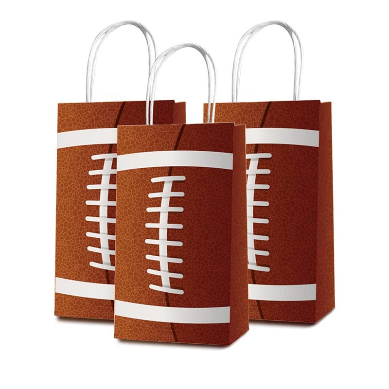 Weesdsio 24 Pack Football Goodie Bags with Handle Football Gift Bags Football Bag for Birthday Party Decorations