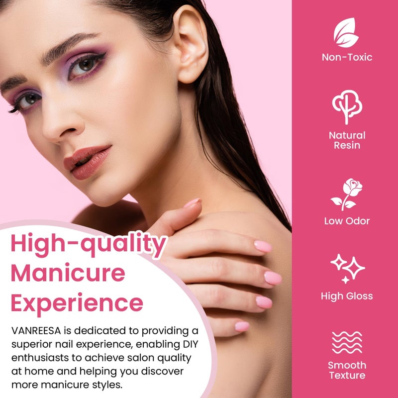 VANREESA 42 Pcs Gel Nail Polish Kit with U V Light 24 Colors Gel Polish Nail Set Glossy & Matte Top Coat Complete Nail Kit with Manicure Tools for All Seasons Gifts for Women Girls - Image 3