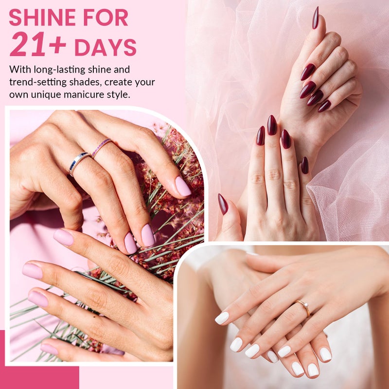 VANREESA 42 Pcs Gel Nail Polish Kit with U V Light 24 Colors Gel Polish Nail Set Glossy & Matte Top Coat Complete Nail Kit with Manicure Tools for All Seasons Gifts for Women Girls - Image 5