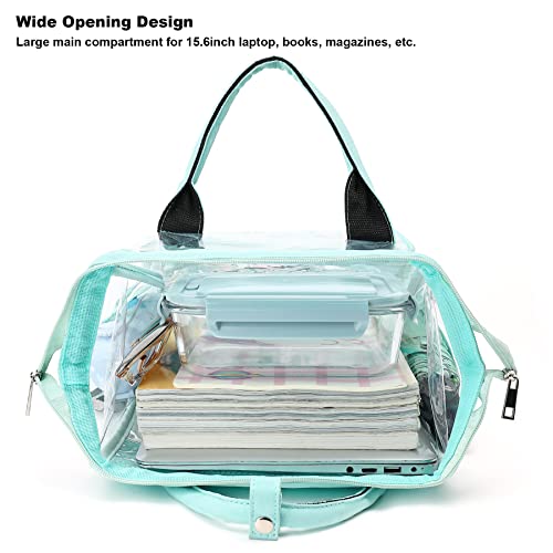 Yusudan Heavy Duty Clear Backpack for Men Women, School Bag Bookbag PVC Plastic Transparent Backpacks for Boys Girls (Mint Green) - Image 3
