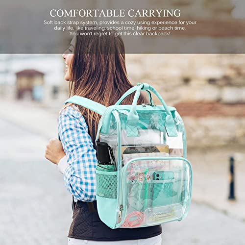 Yusudan Heavy Duty Clear Backpack for Men Women, School Bag Bookbag PVC Plastic Transparent Backpacks for Boys Girls (Mint Green) - Image 5