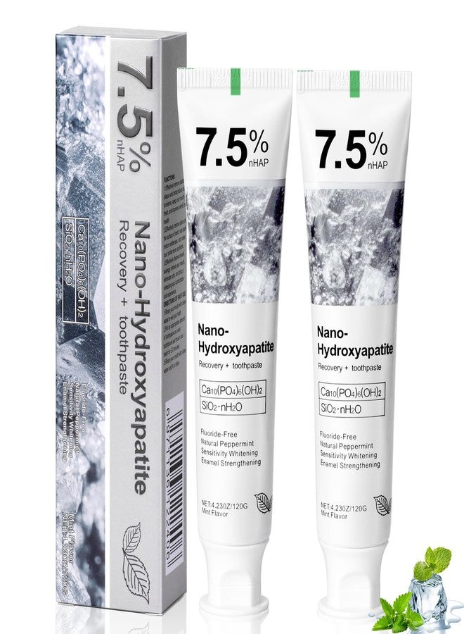 DRTRU 2PCS Hydroxyapatite Toothpaste 7.5 for Enamel Protection, Fluoride-Free Toothpaste for Sensitive Teeth, Fresh Breath, Mild Mint Flavor, 4.23 oz - Image 1