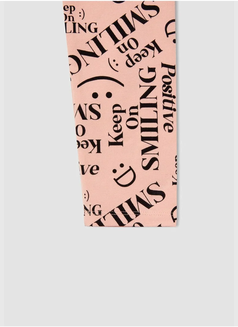 DeFacto Slim Fit Text Print Leggings