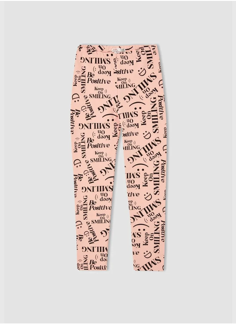 DeFacto Slim Fit Text Print Leggings