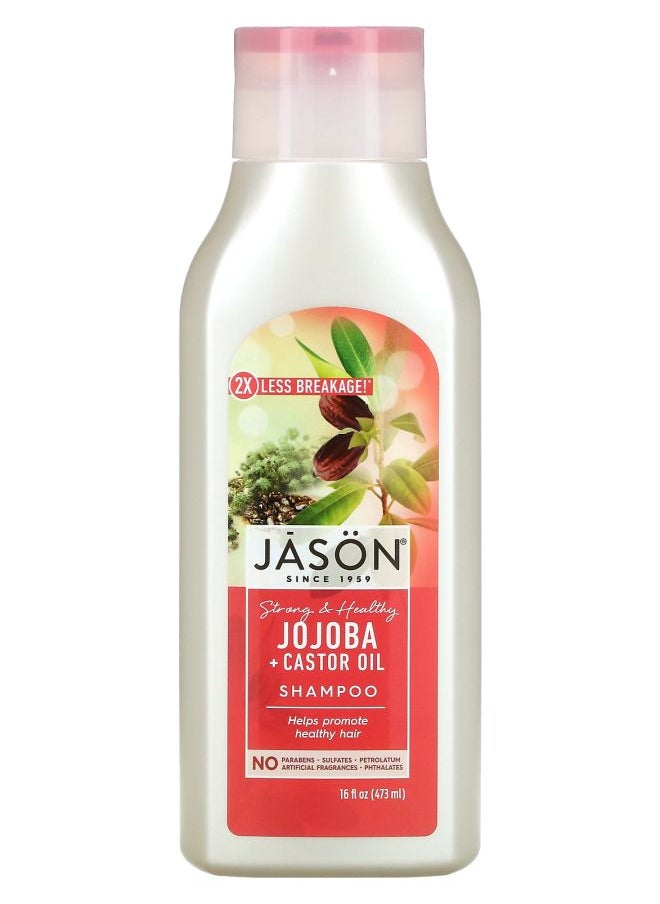 Jason Natural - Strong & Healthy Jojoba + Castor Oil Shampoo 16 fl oz (473 ml) - Image 1