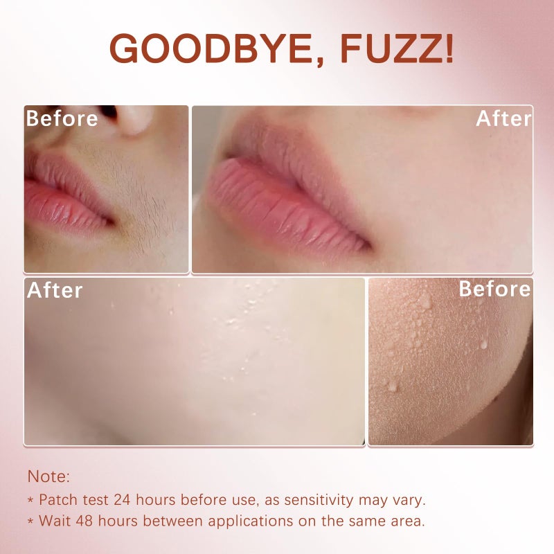 PUILOG Facial Hair Removal Cream Kit for Women Face â€“ Depilatory & Soothing Cream, 4 Min Painless & Flawless Lip Chin Hair Remover, Gentle for Sensitive Skin Hair Removal (1.69 + 0.34 FL Oz) - Image 4